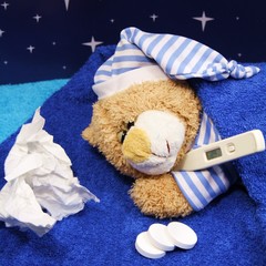 kranker Teddy schläft
