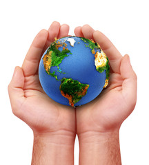 hand holding the globe