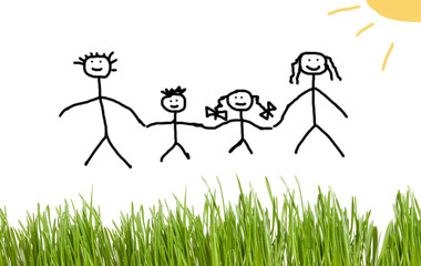 Green grass isolated on white