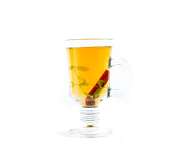 Cup of tea with mint and cinnamon