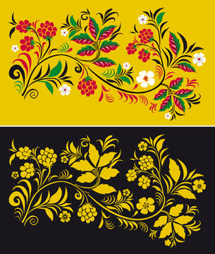Pattern in style hohloma national creativity