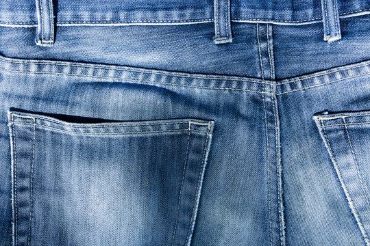 close-up of Jeans pockets