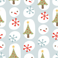 Cute Christmas Seamless Background Pattern Blue