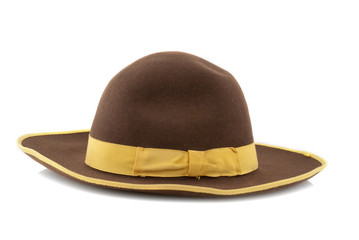 Scarecrow brown felt hat with with yellow loop