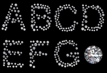 Diamond A-G letters with gem
