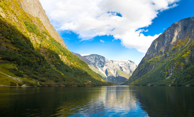 Naklejka na ściany i meble Mountains and fjord in Norway