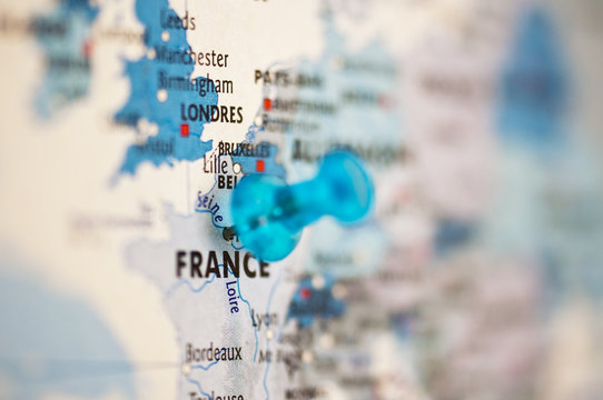 La France sur une carte de l'Europe