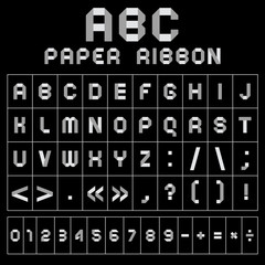 ABC gray font from paper tape