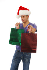 Man extending a Christmas gift
