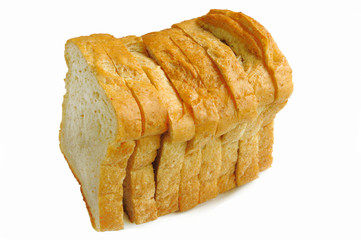 Bread on white background