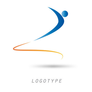 Logo man and the concept of fast forwarding