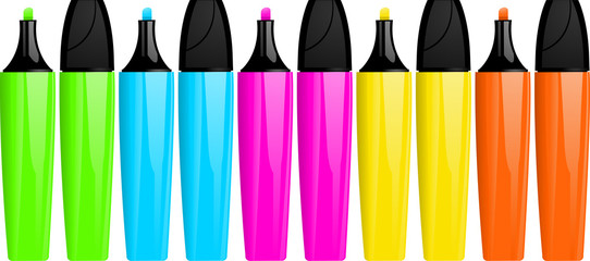 Highlighter pens and lids