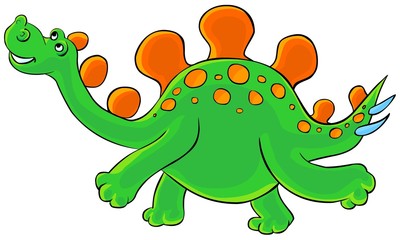 Cartoon Stegosaurus dinosaur.