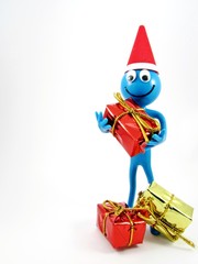 Ben d'Man with Christmas presents