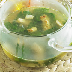 spinach soup with white fish