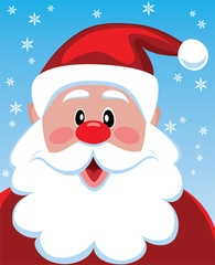 vector xmas illustration of santa with big beard for text