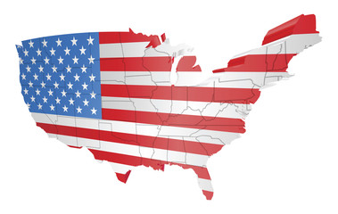 USA map and flag