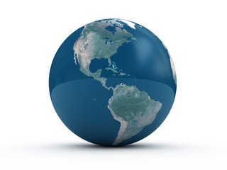 Earth on the floor isolated on white