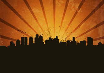 Poster with grunge city