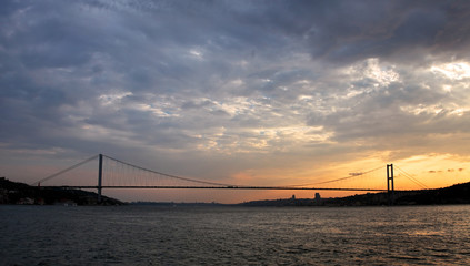 Fototapeta na wymiar Bosporus bridge at Sunset
