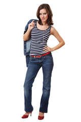 Obraz premium nice young woman posing on white background