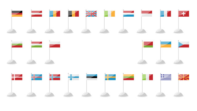 European Day of Languages. Flags A