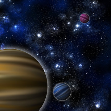 Planet and space area background