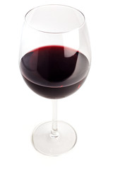 Red wine filled glass