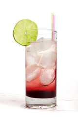 Red fruit juice with lemon