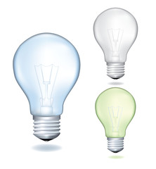 Set  of a light bulbs. Realistic vector illustration.