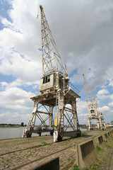 Fototapeta na wymiar Harbor Cranes Antwerp