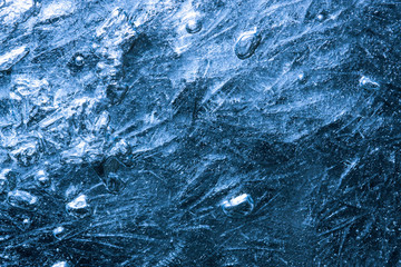 Ice and frozen air bubble background