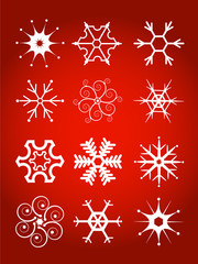 Naklejka na ściany i meble set of vector snowflakes