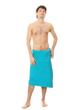 Handsome young man with the towel
