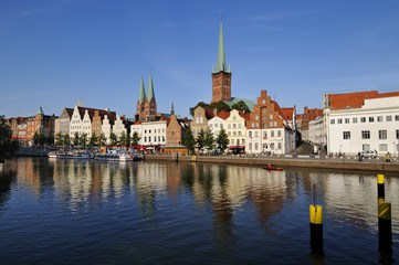 Lübecker Altstadt an der Obertrave