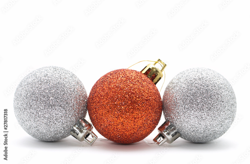 Wall mural sparkle christmas baubles