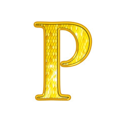 P - Alphabet Or avec écailles