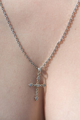 Silver cross necklace