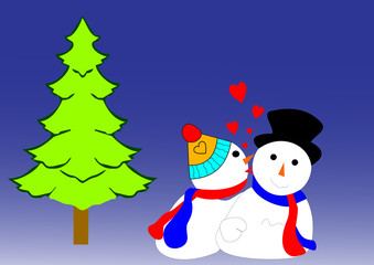 snow couple