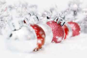 red and silver baubles