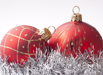 Red Christmas baubles
