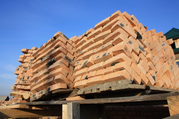 bricks on pallets