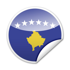 Pegatina bandera Kosovo con reborde