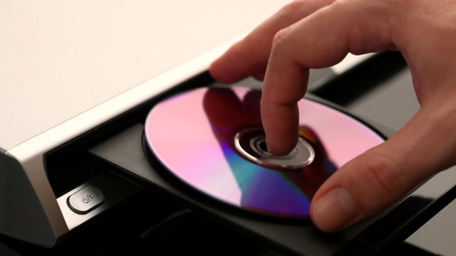 DVD player. Disk installation