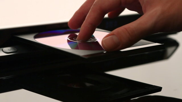 DVD player. Disk installation