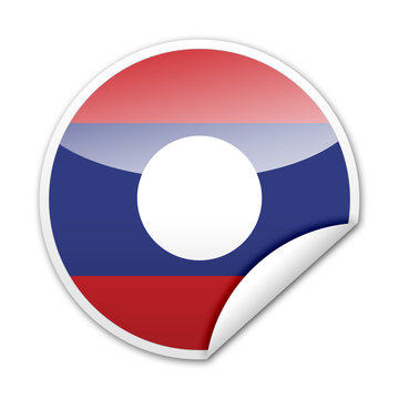 Pegatina bandera Laos con reborde