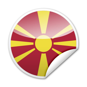 Pegatina bandera Macedonia con reborde