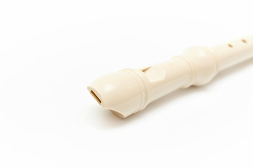 Front part of the recorder (flute) with a mouthpiece isolated