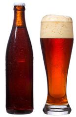 bottle and glass with beer