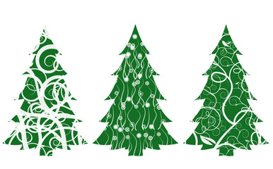 Set of christmas trees